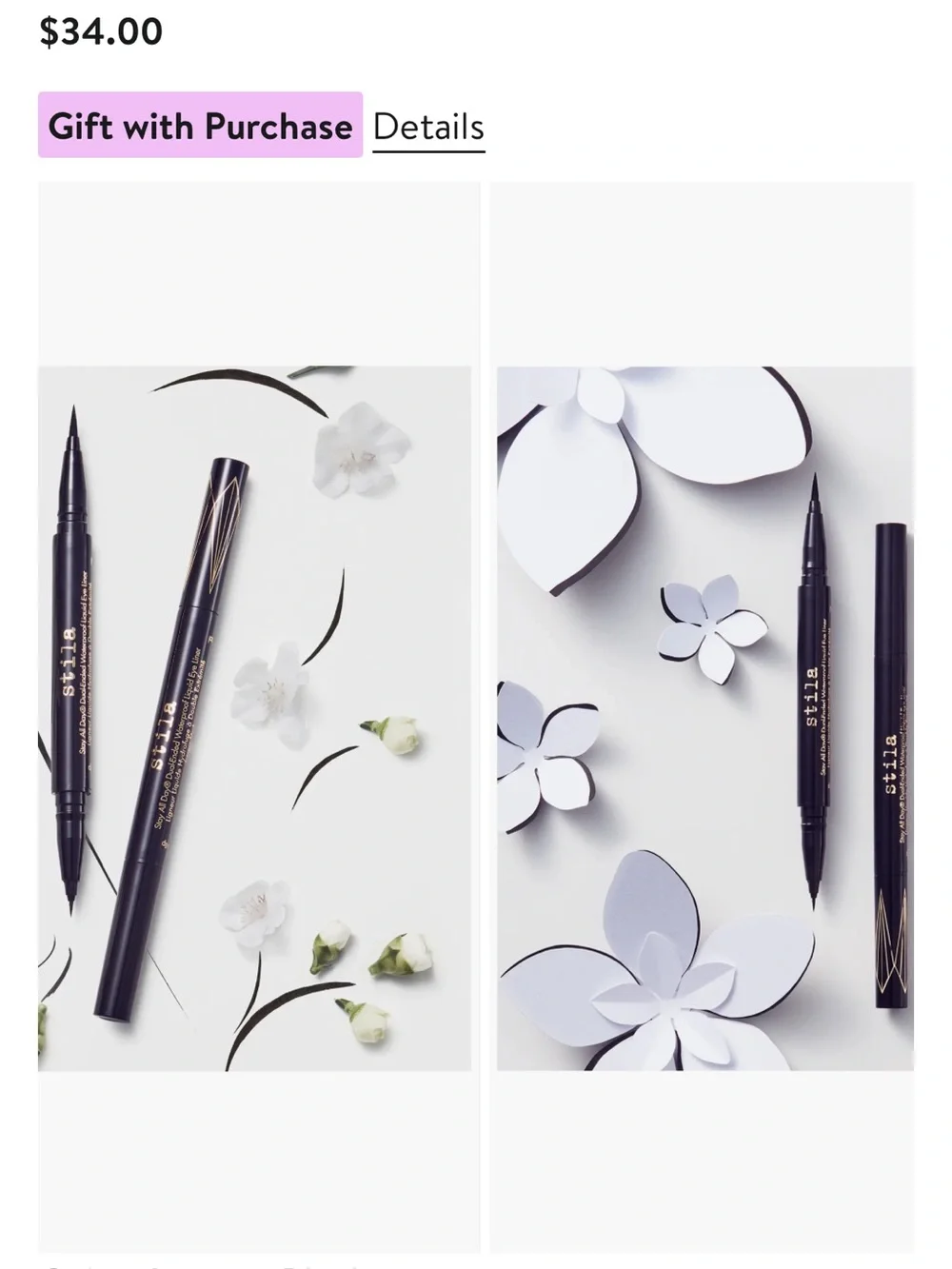 Stila Black Winged Liquid Eyeliner - Intense Black/Mai Tai.